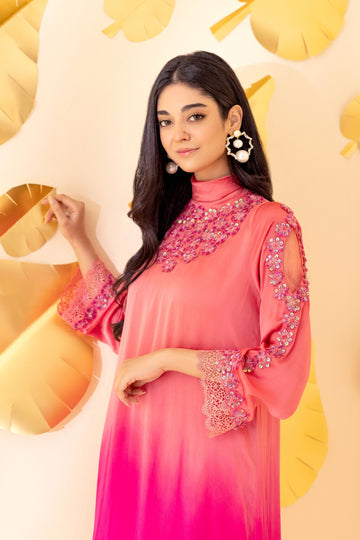 Coral Fusion Pristine Silk Kurta Set | RJS PRET