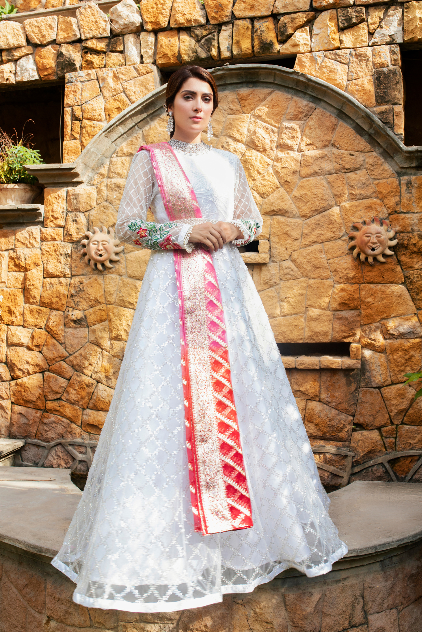 Jhilmil White Shadmani Sequin Embroidered Dress | RJ’S PRET