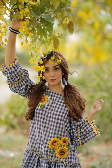 Sunflower Embroidered Top | FEMO | RJ'S PRET