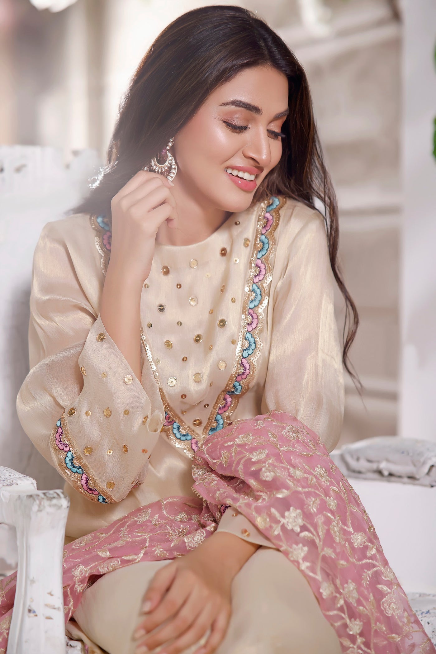 4 Piece Chiffon Dress | CHROMATIC GOLD | BLOOM | RJS PRET