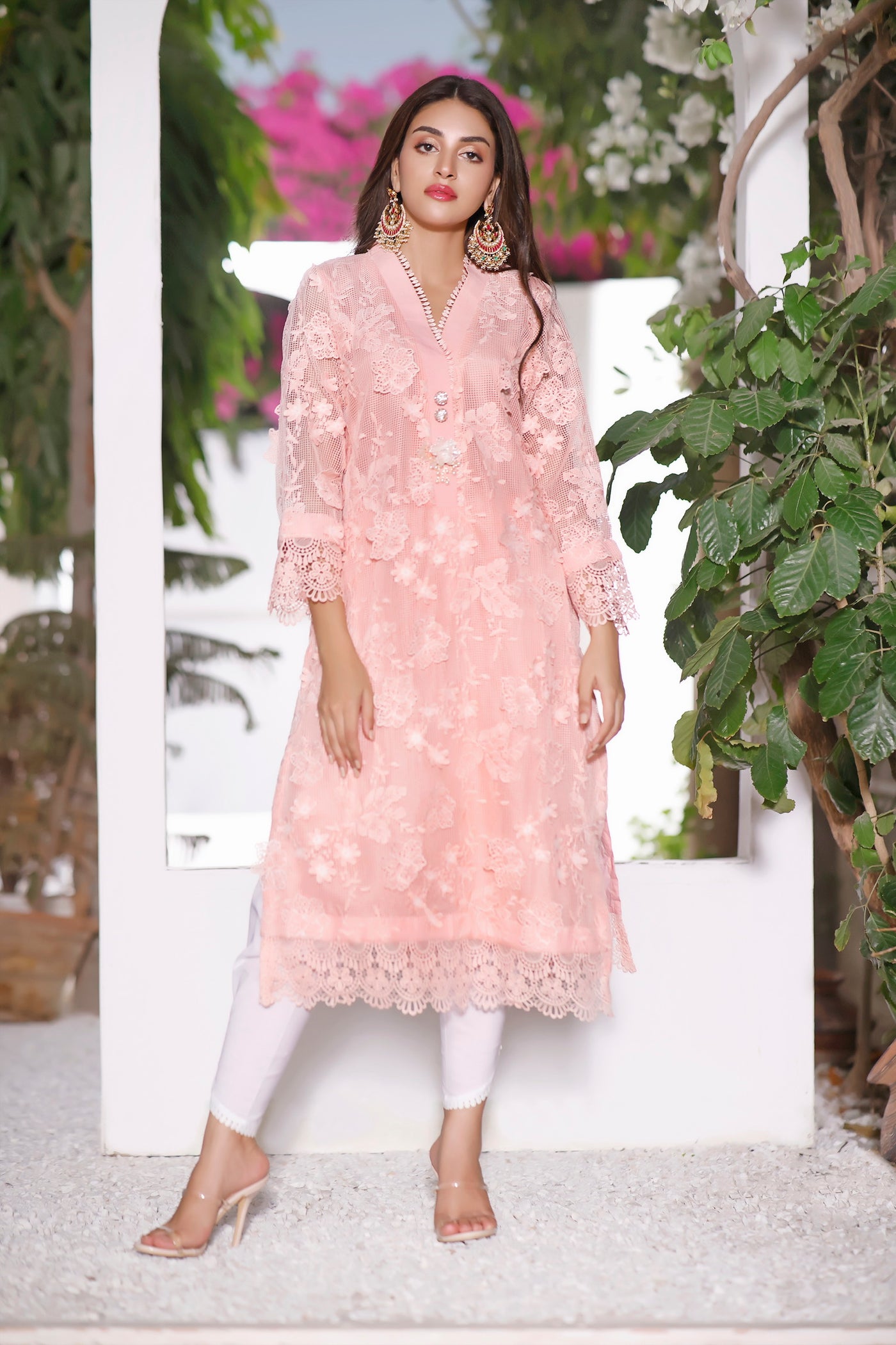 3D Net Shirt | DARLING PEACH | BLOOM | RJS PRET